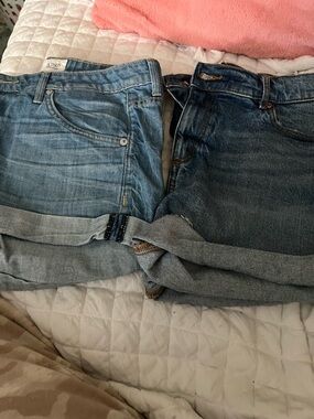 Hudson Jeans Two-Tone Rolled Hem Denim Shorts -and  Loft jeans